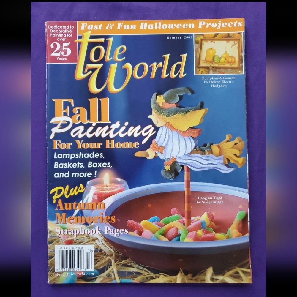 Tole World Magazine - Vintage Painting Instructions, Patterns - Halloween Autumn